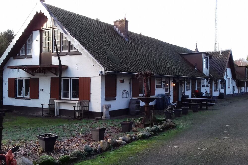 De witte rietgedekte paardenstallen van Cruysbergen in Bussum